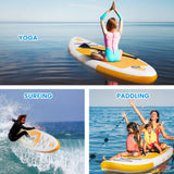 Naipo 10' Inflatable Stand Up Paddle Board Set, Ultra-Light SUP with Adjustable Paddle, Pump, Backpack & Detachable Fins