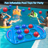 Inflatable Floating Tic-Tac-Toe Pool Game Set with 12 Balls