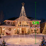 12 ft Smart Outdoor Christmas Tree Waterfall Lights, 720 RGB & Warm White LEDs