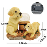 Solar Garden Dog Statue Light, Resin Puppy Outdoor Garden Décor with Warm White LED