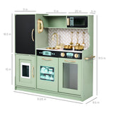 31.5" Best Choice Products Wooden Play Kitchen – 11 Accessories, Ice Dispenser & Chalkboard