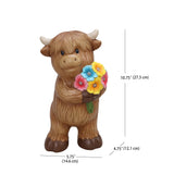 Mainstays 10.75" Solar Highland Cow Garden Statue, Resin Farmhouse Outdoor Décor