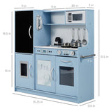 31.5" Best Choice Products Wooden Play Kitchen – 11 Accessories, Ice Dispenser & Chalkboard