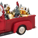 Mr. Christmas 10.5" Animated Santa Red Truck with LED Headlights, 8 Christmas Carols & Timer