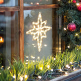 19.4" H Star of Bethlehem Christmas Window Silhouette Light with 50 Incandescent Mini Lights