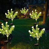 Syenll Solar Gardenia Flower Lights – 2 Pack Warm White LED Decorative Solar Garden Lights
