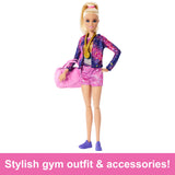 Barbie Gymnastics Playset, Blonde Doll with Balance Beam & Flipping Feature