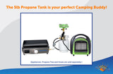 Flame King 5 lb Empty Propane Tank with Built-In Gauge & OPD Valve