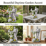 Lumiartisan Solar Angel Garden Statue with Color-Changing LED, Waterproof Resin Outdoor Angel Figurine