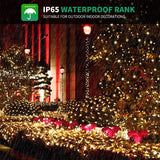 108 ft 200 LED Christmas String Lights, Plug-In Fairy Lights with 8 Lighting Modes