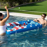 Funsicle Americana CoolPong Inflatable Pool Pong Game, 5.25 ft Floating Beer Pong Style Game with Cooler