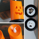 12-Pack Halloween Pumpkin LED Flameless Candles, Battery Orange Lights