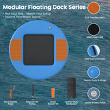 Danrelax 8 FT Inflatable Floating Dock with Mesh Swim Net – Round Floating Platform