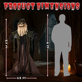5.7 Ft Animated Crooked Pumpkin Man Decor, Tilting Head Touch Animatronic Voice