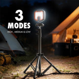 Ozark Trail 1500lm Campsite Area Light, USB-C Rechargeable Tripod LED Work Lamp