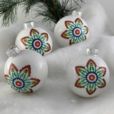 Set of 8 Seamless Glass Christmas Tree Ornaments, 2.63-Inch Solid-Color Xmas Baubles