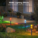 Govee Wired Electric Outdoor Path Lights H7055 – 4 Pack RGBICWW Smart Landscape Lighting