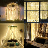 300 LED Window Curtain Lights, 9.8 × 9.8 ft USB-Powered Fairy Lights with Remote Control