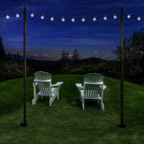 Excello Global Products Premium String Light Poles - 2 Pack - Extends 10 Feet