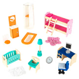 KidKraft So Chic Wooden Dollhouse – 3 Levels, 10 Rooms, Wheeled Base & 46 Accessories