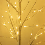 8-Foot LED Birch Tree with 200 Warm White Fairy Lights, Christmas Tree Holiday Decoration