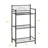 3-Tier Narrow Bathroom Shelf – 17.3" × 10.6" × 35.6" Metal Floor Storage Stand