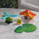 4-Piece KidKraft Adventure Tracks Dino World Prehistoric Pals Flyers Wooden Vehicle Playset – Pteranodon & Dragonfly