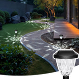 8 Pack Solar Stainless Steel Pathway Lights – Fireworks Shaped Cold White Garden Lights