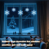 9 ft Snowflake Christmas String Lights, 150 LED Blue & Cool White Hanging Snowfall Lights