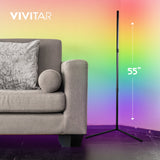 Vivitar RGB Corner Light Bar – 56-Inch LED Floor Corner Lamp with Music Sync