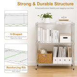 Hyper Tough 3-Tier Wire Shelving Rack, 750 lb Capacity Metal Shelf