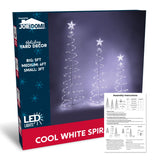 3-Pack Lighted Spiral Christmas Trees, 3 ft, 4 ft & 5 ft Yard Decorations with 220 Warm White LEDs and Stakes