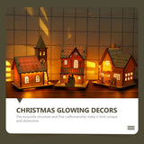 3-Pack LED Wooden Christmas Village Houses – Lighted Holiday Village Tabletop Decorations