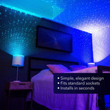 BlissLights BlissBulb Green Laser Galaxy Bulb, E26 Screw-In Star Projector Decorative Accent Light
