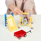 Bluey Mini Park Playset – 2.5–3" Poseable Bluey Figure, Swing, Slide & Rolling Wagon