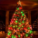 100-Count Red & Green Incandescent Christmas String Lights, 20 ft Green Wire Holiday Light Set