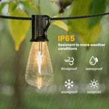 DAYBETTER 100 ft Solar Outdoor String Lights with 50 ST38 Shatterproof LED Bulbs, USB & Solar Powered Patio Lights