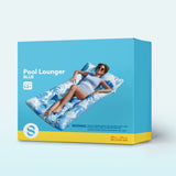 Joyfy Inflatable Pool Float Lounger with Headrest, Foot Rest & Cup Holders, Floating Pool Raft