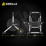 Gorilla 150 ft. Aluminum Zero-Rust Garden Hose Reel Cart – Heavy-Duty Mobile Hose Reel with Brass Fittings