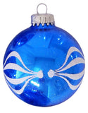 Set of 8 Seamless Glass Christmas Tree Ornaments, 2.63-Inch Solid-Color Xmas Baubles