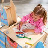 50-Block KidKraft Llama Piñata Wooden Building Brick Activity Table – Reversible Top & Storage
