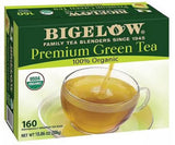 Bigelow Organic Green Tea – 160 Tea Bags Premium, Caffeine, Antioxidant-Rich.
