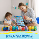 Joyfy Montessori Dinosaur Number Train Learning Toy (24-Piece Set)