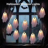 8.2-Foot Halloween Ghost String Lights, 10 Warm LED Floating Ghost Lanterns