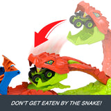 Hot Wheels Monster Trucks Snake Slam Takedown – Bone Shaker & 4-Piece Speed Snap Track