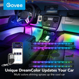 Govee RGBIC Interior Car Strip Lights with App Control and Music Sync, 4-Piece Set