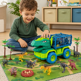 Lucky Doug Dinosaur Transport Truck Toy Set with 26 Figures & Play Mat