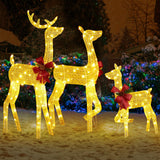 4FT Lighted Christmas Reindeer Family Set – 3-Piece Outdoor Yard Decoration with 200 Warm White LEDs