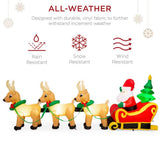Best Choice Products 8.5 ft. Pre-Lit Santa Sleigh and 3 Reindeer Christmas Inflatable