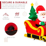 Best Choice Products 8.5 ft. Pre-Lit Santa Sleigh and 3 Reindeer Christmas Inflatable